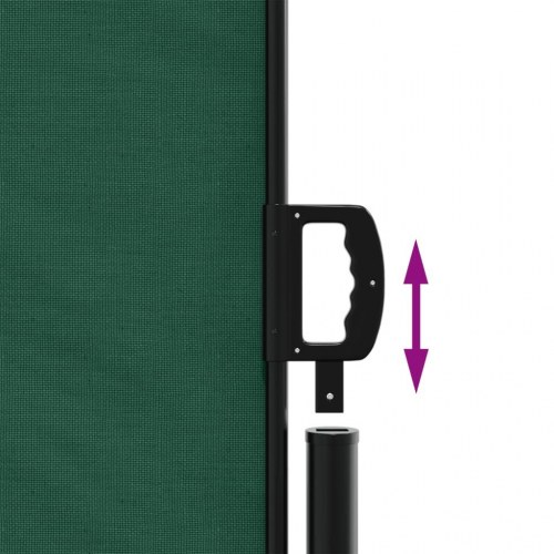 Sammenrullelig sidemarkise 200 × 600 cm - mørkegrøn