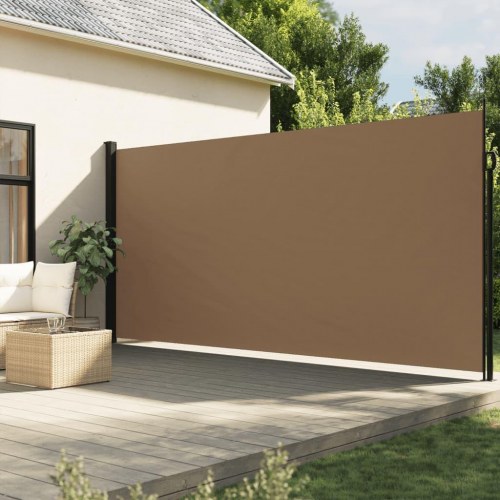 Sammenrullelig sidemarkise 220 × 600 cm - gråbrun