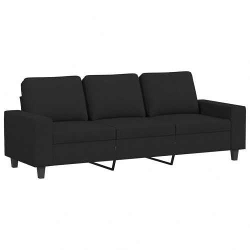 3-personers sofa i stof - sort, sædebredde 180 cm