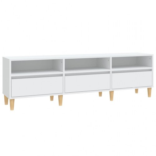 Tv-bord i hvidt konstrueret træ - 150 × 30 × 44,5 cm