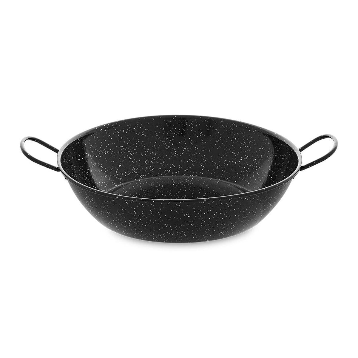 Stegepande Vaello Honda med hanke - sort glaseret stål, Ø 34 cm