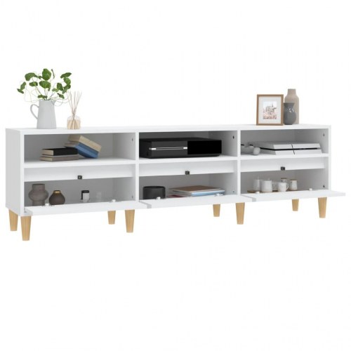 Tv-bord i hvidt konstrueret træ - 150 × 30 × 44,5 cm