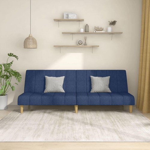 2-personers sovesofa i stof - blå