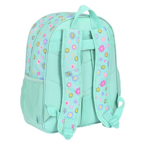 Skoletaske Smiley Summer fun Turkisblå (32 x 38 x 12 cm)