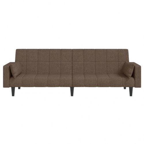 2-personers sovesofa med 2 puder - stof, gråbrun