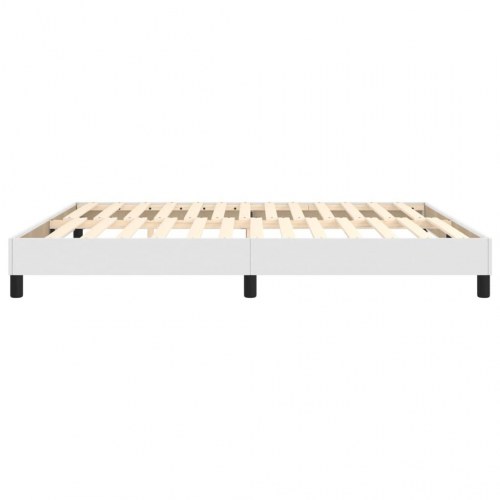 Boxspring sengeramme 160 x 200 cm i hvidt kunstlæder