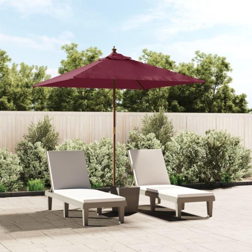 Haveparasol med træstang 198 x 198 x 231 cm - bordeaux