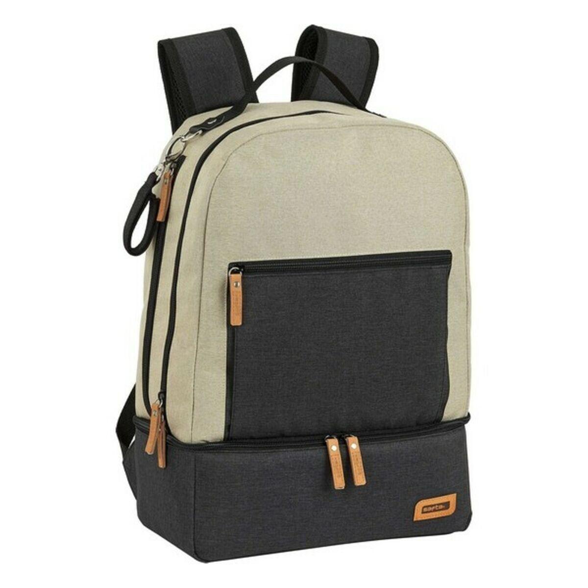 Sportstaske Med Skoholder Safta M883 Beige Mørkegrå 15 L