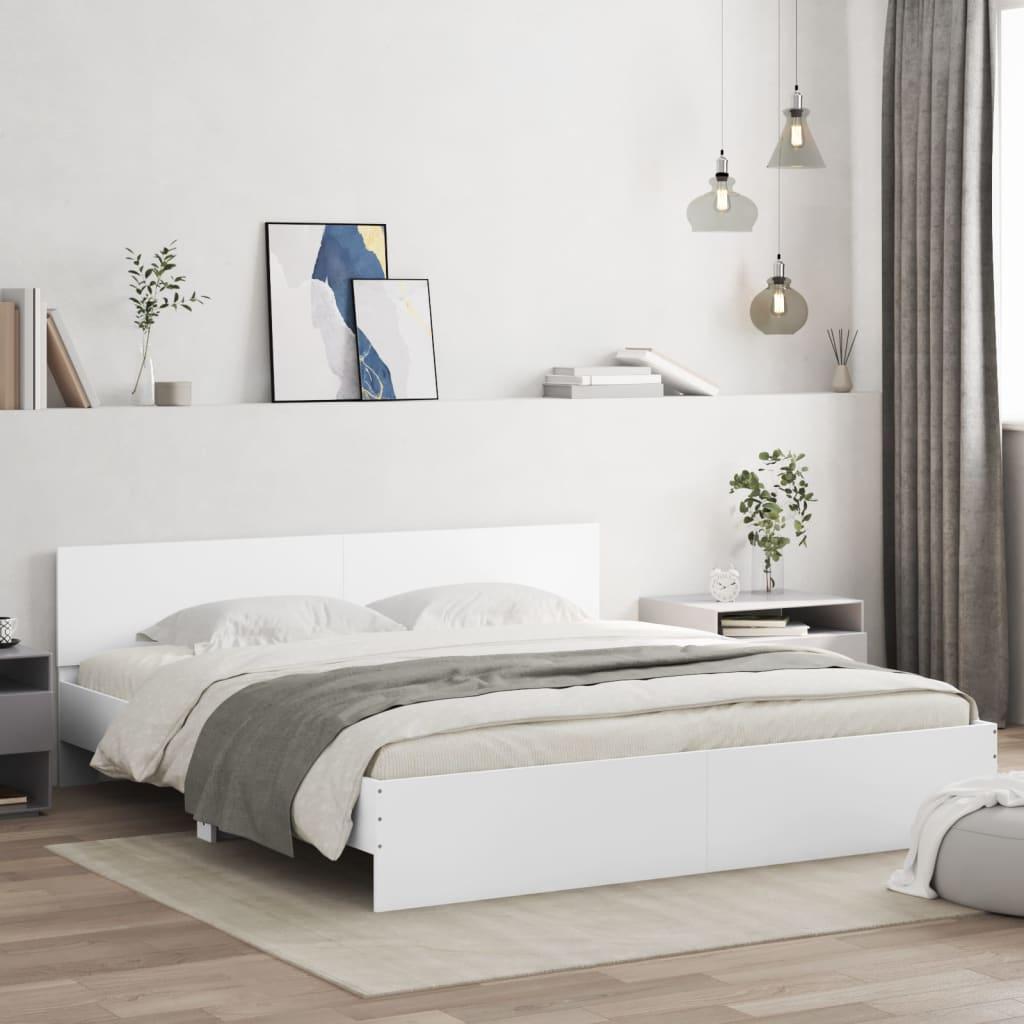 Sengeramme med sengegavl 160x200 cm hvid