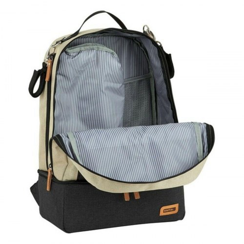 Safta M883 sportstaske med skoholder - Beige/Mørkegrå, 15 l