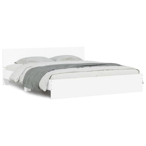 Sengeramme med sengegavl 160x200 cm hvid