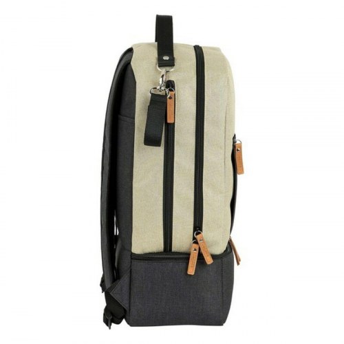 Safta M883 sportstaske med skoholder - Beige/Mørkegrå, 15 l