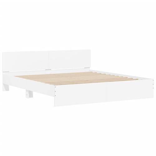 Sengeramme med sengegavl 160x200 cm hvid