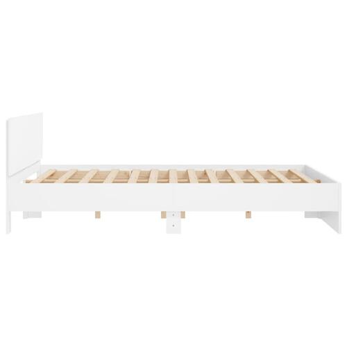 Sengeramme med sengegavl 160x200 cm hvid