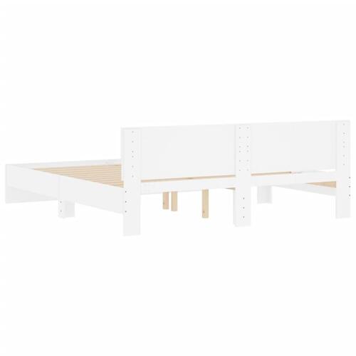 Sengeramme med sengegavl 160x200 cm hvid