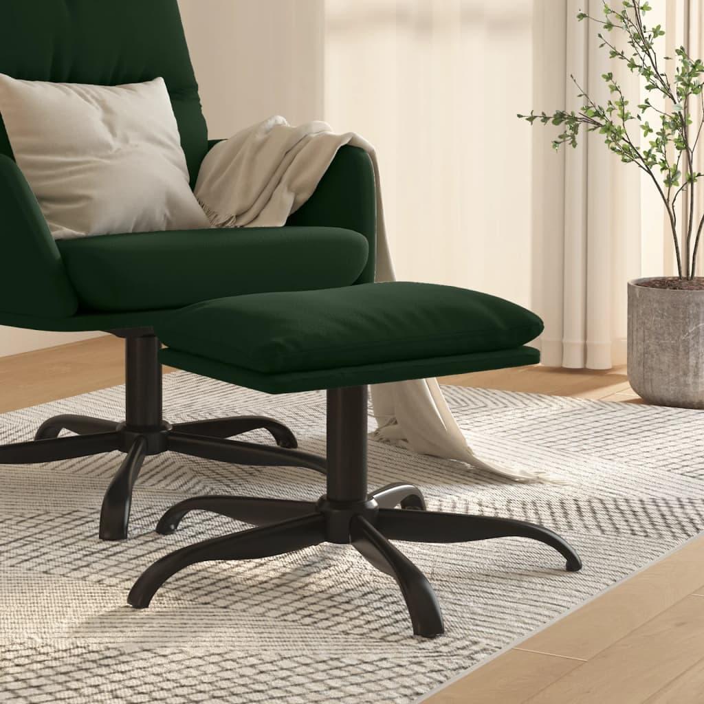 vidaXL fodskammel 60x60x36 cm fløjl mørkegrøn