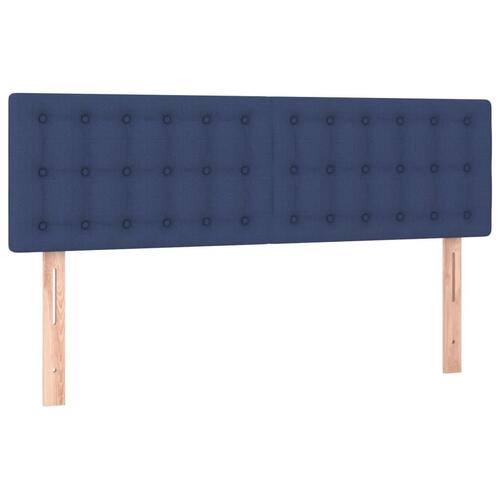 Sengegavle 2 stk. 72x5x78/88 cm stof blå
