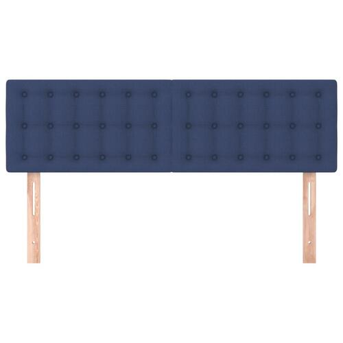 Sengegavle 2 stk. 72x5x78/88 cm stof blå