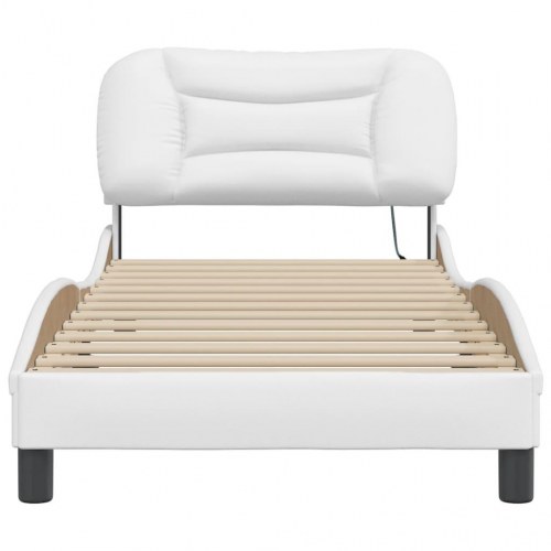 Sengeramme med LED uden madras Hvar 90 x 190 cm - hvid