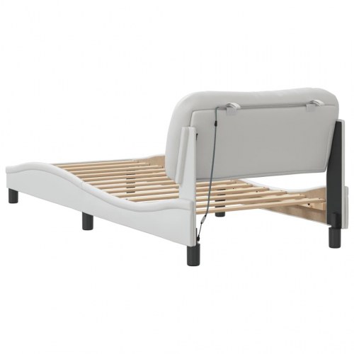 Sengeramme med LED uden madras Hvar 90 x 190 cm - hvid