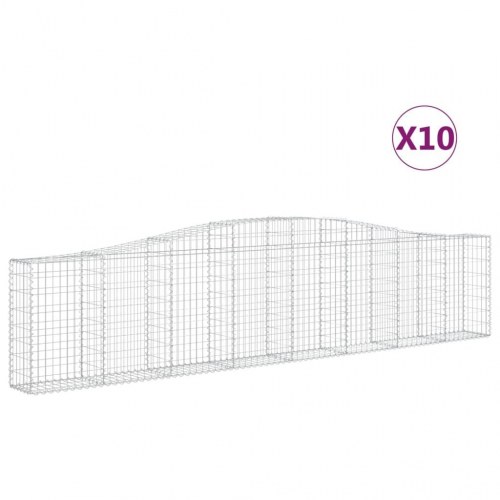 Buede gabionkurve - 10 stk. 400×30×80/100 cm i galvaniseret jern