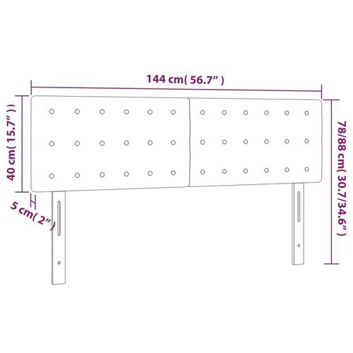 Sengegavle 2 stk. 72x5x78/88 cm stof blå