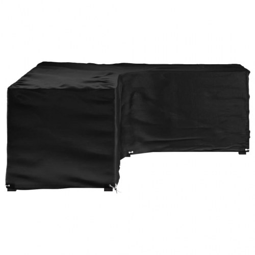 L‑formet havemøbelovertræk 260 × 210 × 80 cm - vandafvisende PE, 16 øjer