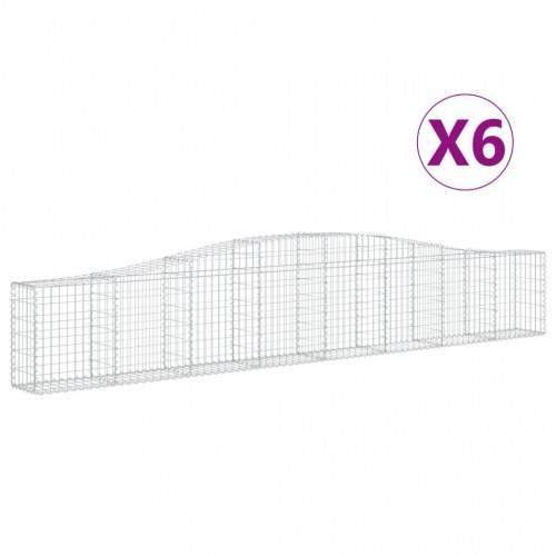 Buede gabionkurve - 6 stk. 400×30×60/80 cm i galvaniseret jern