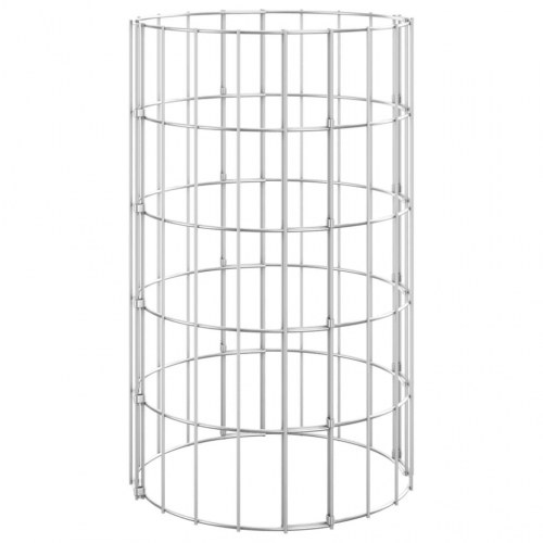 Gabion-højbed 3 stk. rund Ø30 x 50 cm - galvaniseret stål