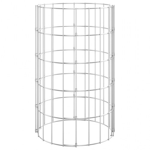 Gabion-højbed 3 stk. rund Ø30 x 50 cm - galvaniseret stål