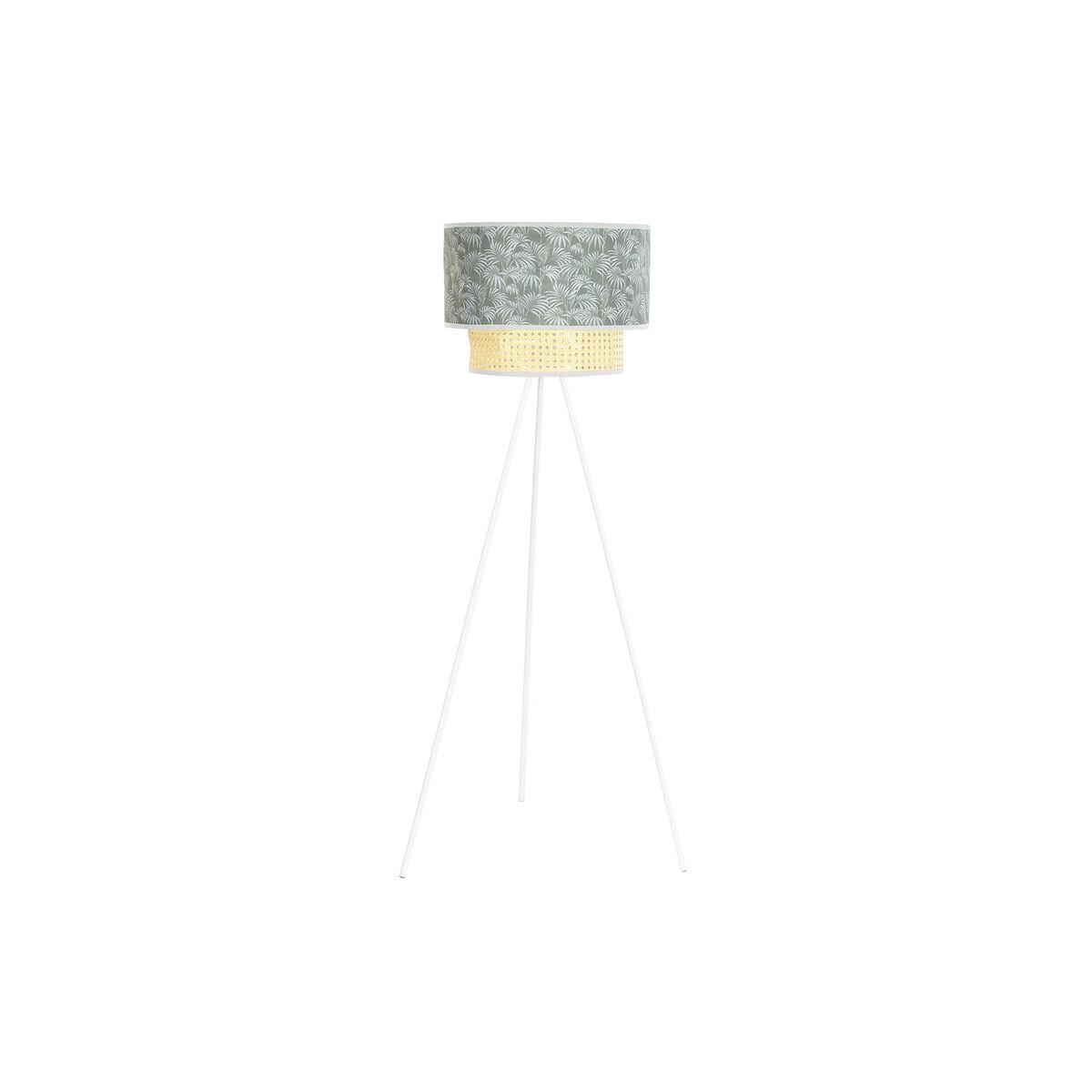 Gulvlampe - metal/polyester, hvid/grøn, E27, 220 V, 50 W (40 × 40 × 129 cm)