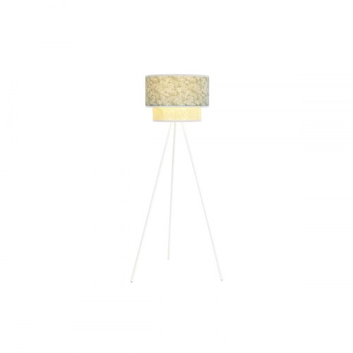 Gulvlampe - metal/polyester, hvid/grøn, E27, 220 V, 50 W (40 × 40 × 129 cm)