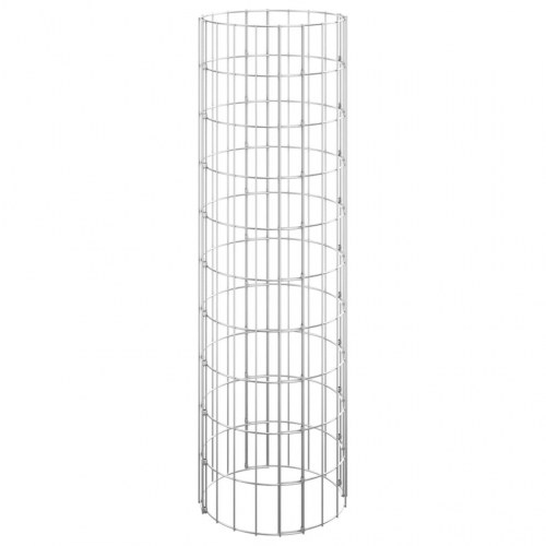 Rundt gabion-havebede 3 stk. Ø30x100 cm galvaniseret stål