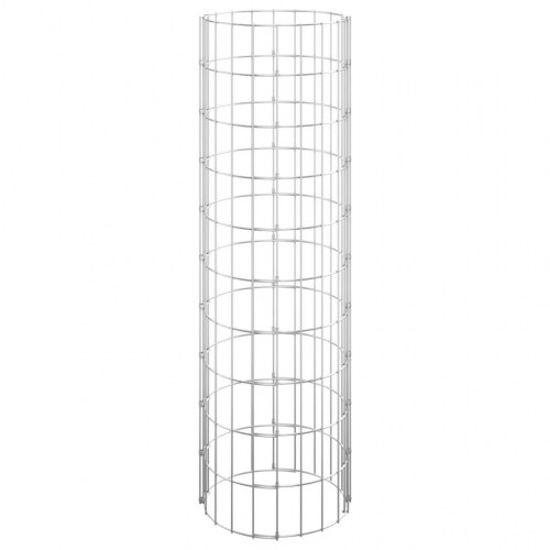 Rundt gabion-havebede 3 stk. Ø30x100 cm galvaniseret stål