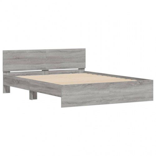 Sengeramme med sengegavl 140 x 200 cm - grå sonoma-eg