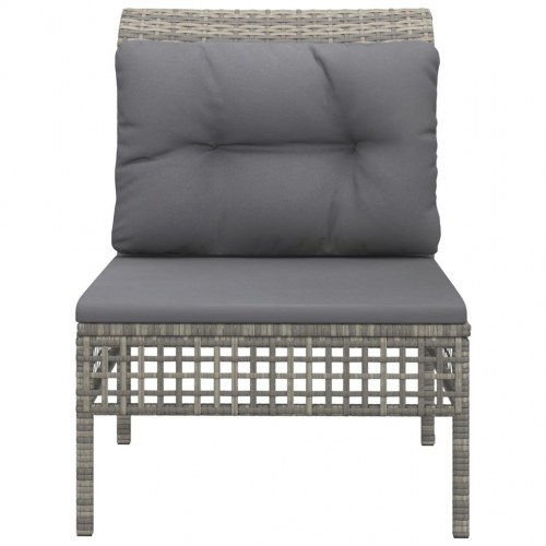Midtermodul til havesofa med hynde polyrattan grå