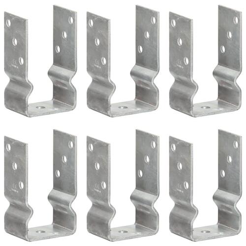 Jordankre 6 stk. 8x6x15 cm galvaniseret stål sølvfarvet