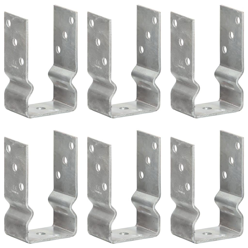 Jordankre 6 stk. 8x6x15 cm galvaniseret stål sølvfarvet