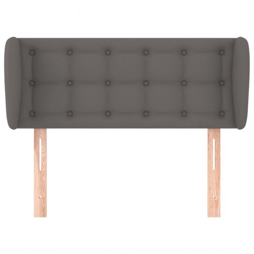 Sengegavl med kanter i kunstlæder 103 x 23 x 78/88 cm - grå