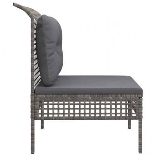 Midtermodul til havesofa med hynde polyrattan grå