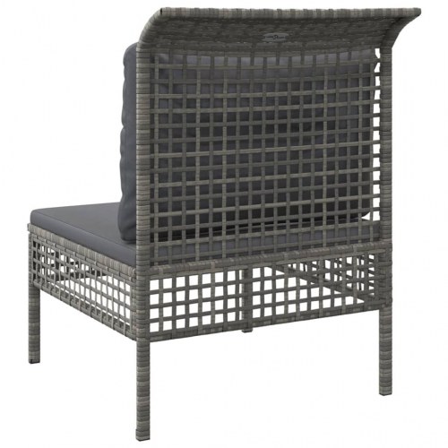 Midtermodul til havesofa med hynde polyrattan grå