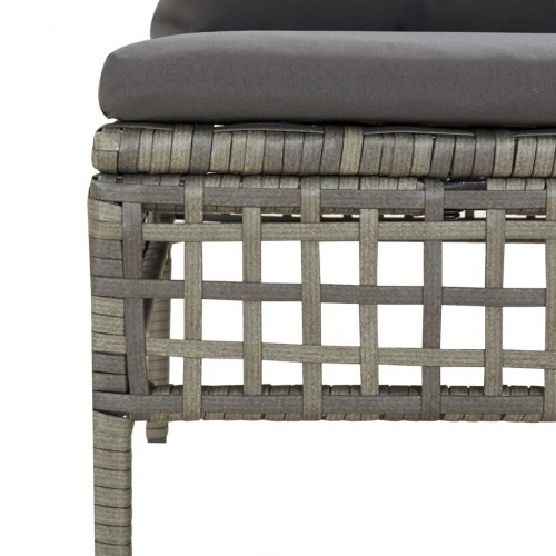Midtermodul til havesofa med hynde polyrattan grå