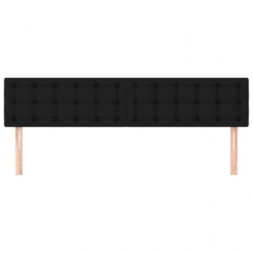 Sengegavl i stof - 180 x 5 x 78/88 cm, sort