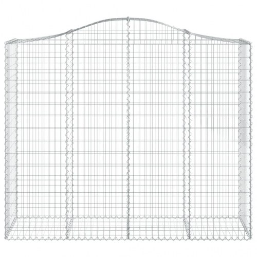 Buede gabionkurve - 2 stk. 200×50×160/180 cm i galvaniseret jern