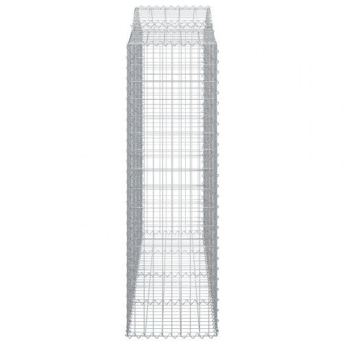 Buede gabionkurve - 2 stk. 200×50×160/180 cm i galvaniseret jern