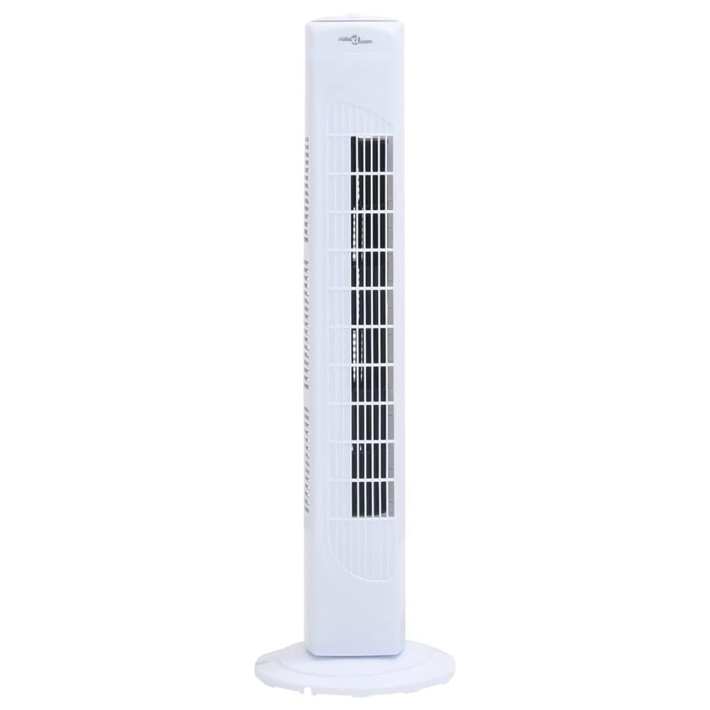 Tårnventilator med timer Φ24x80 cm hvid