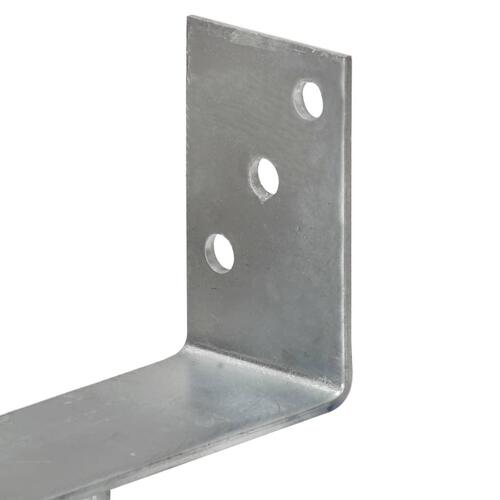 Hegnspløkker 6 stk. 8x6x30 cm galvaniseret stål sølvfarvet