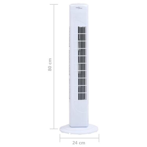 Tårnventilator med timer Φ24x80 cm hvid