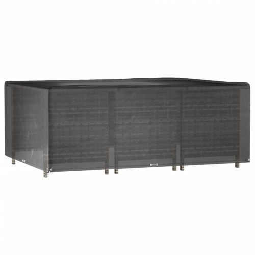 Rektangulært havemøbelovertræk 278×204×105 cm - 16 øjer, sort
