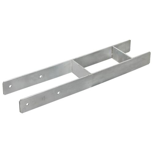Hegnspløkker 6 stk. 12x6x60 cm galvaniseret stål sølvfarvet